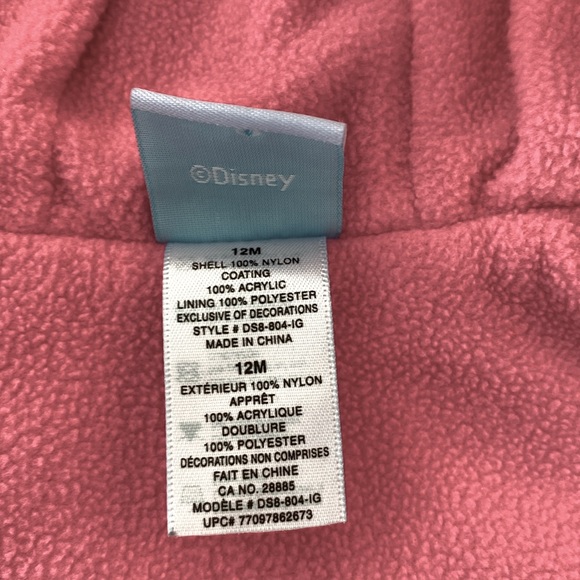 Adorable Disney Pigglet, fleece lined spring jacket 12M - Picture 6 of 6